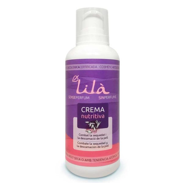 Crema nutritiva sin perfume ecológica Lilâ