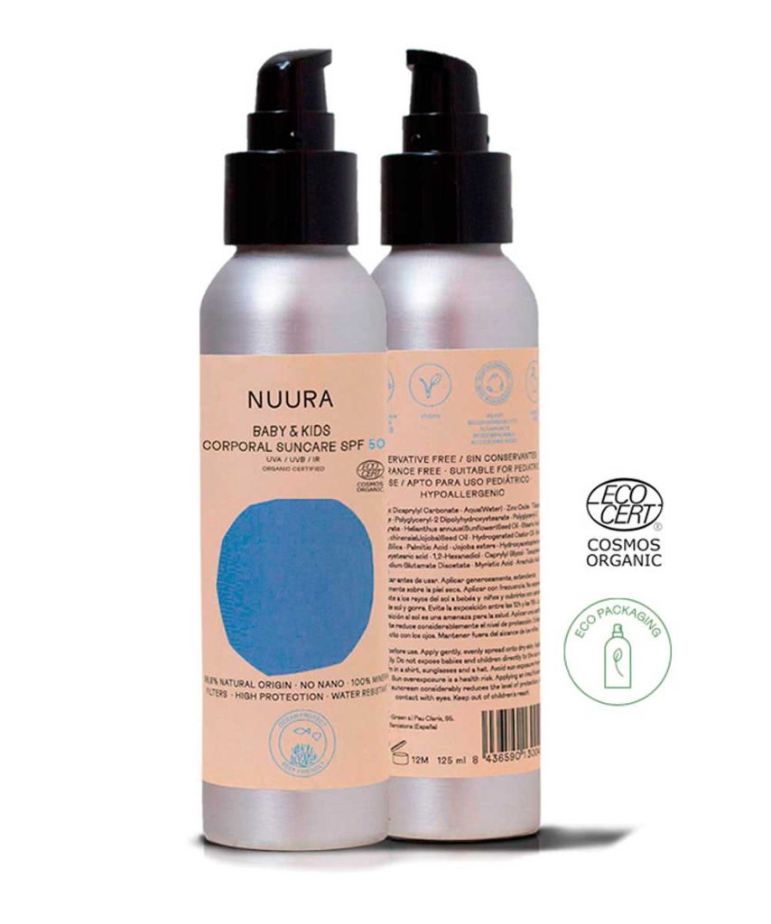 Proteccion solar bebes y niños natural Nuura